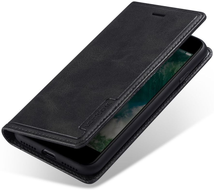 iPhone SE (2020/2022)/8/7 Hoesje Retro Portemonnee Book Case Zwart afbeelding 1