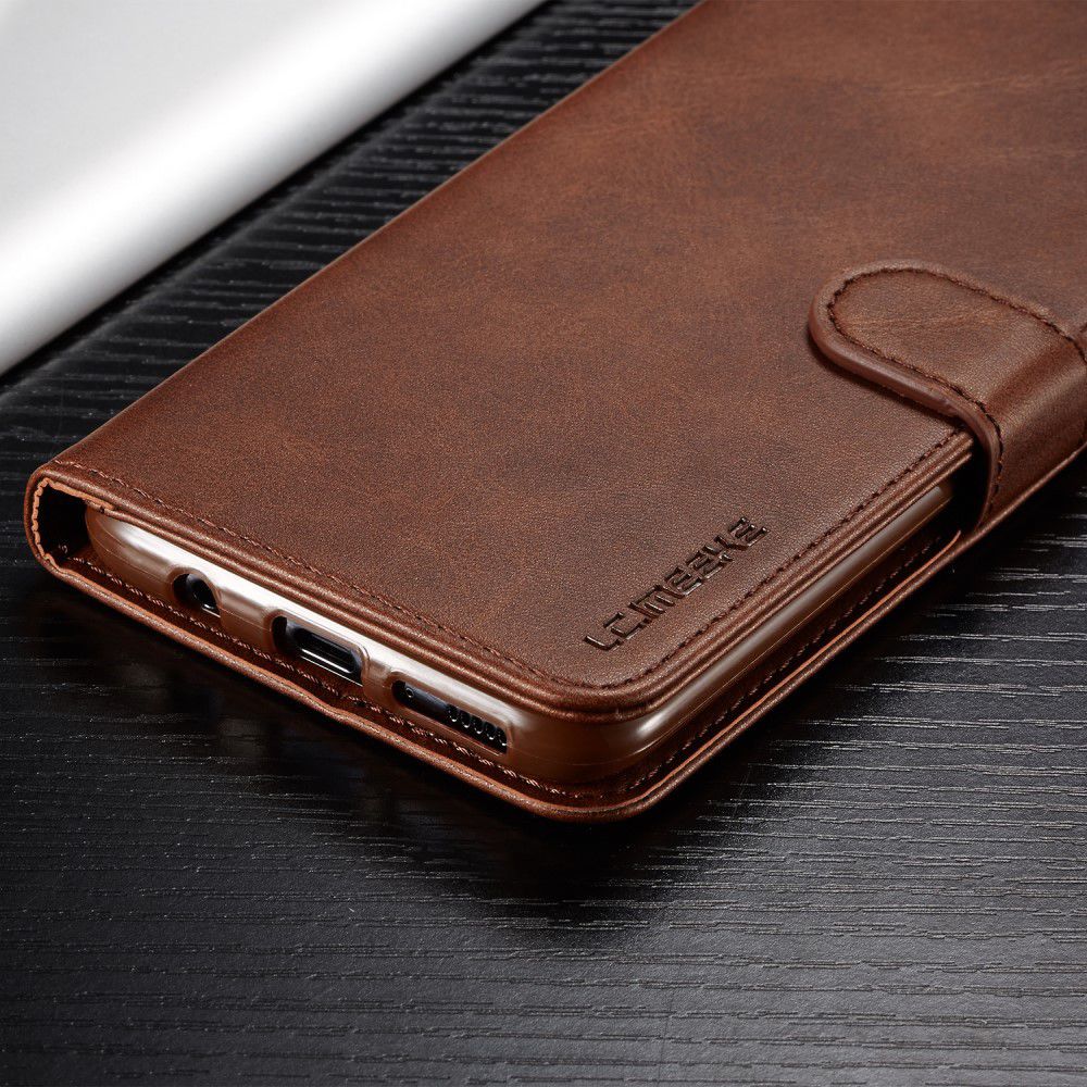 Samsung Galaxy A50 Book Case Hoesje Stijlvol Wallet Kunst Leer Bruin afbeelding 15