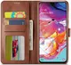 Samsung Galaxy A50 Book Case Hoesje Stijlvol Wallet Kunst Leer Bruin afbeelding 2