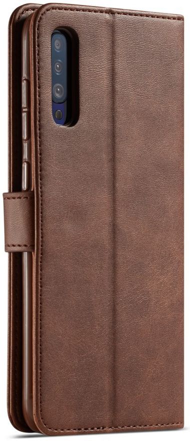 Samsung Galaxy A50 Book Case Hoesje Stijlvol Wallet Kunst Leer Bruin afbeelding 1