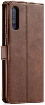 Samsung Galaxy A50 Book Case Hoesje Stijlvol Wallet Kunst Leer Bruin