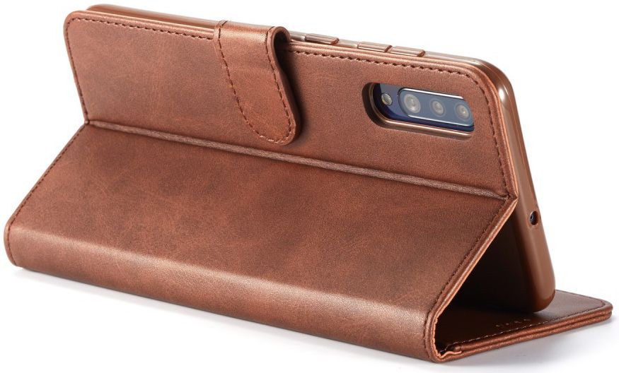 Samsung Galaxy A50 Book Case Hoesje Stijlvol Wallet Kunst Leer Bruin afbeelding 9