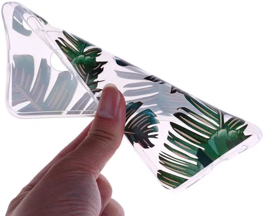 Samsung Galaxy A40 TPU Hoesje met Bladeren Print afbeelding 4