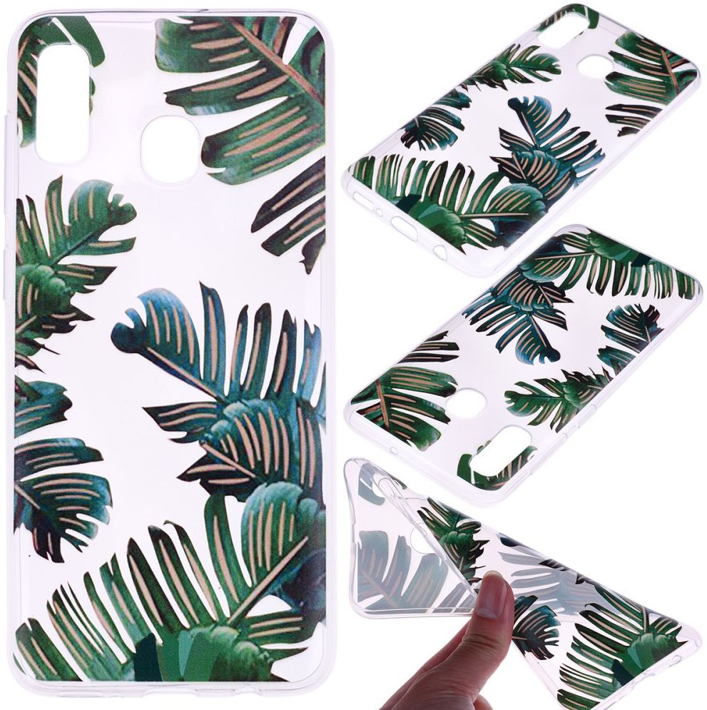 Samsung Galaxy A40 TPU Hoesje met Bladeren Print afbeelding 5