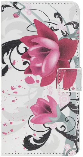 Huawei Y5 (2019) Portemonnee Hoesje met Bloem Print afbeelding 1