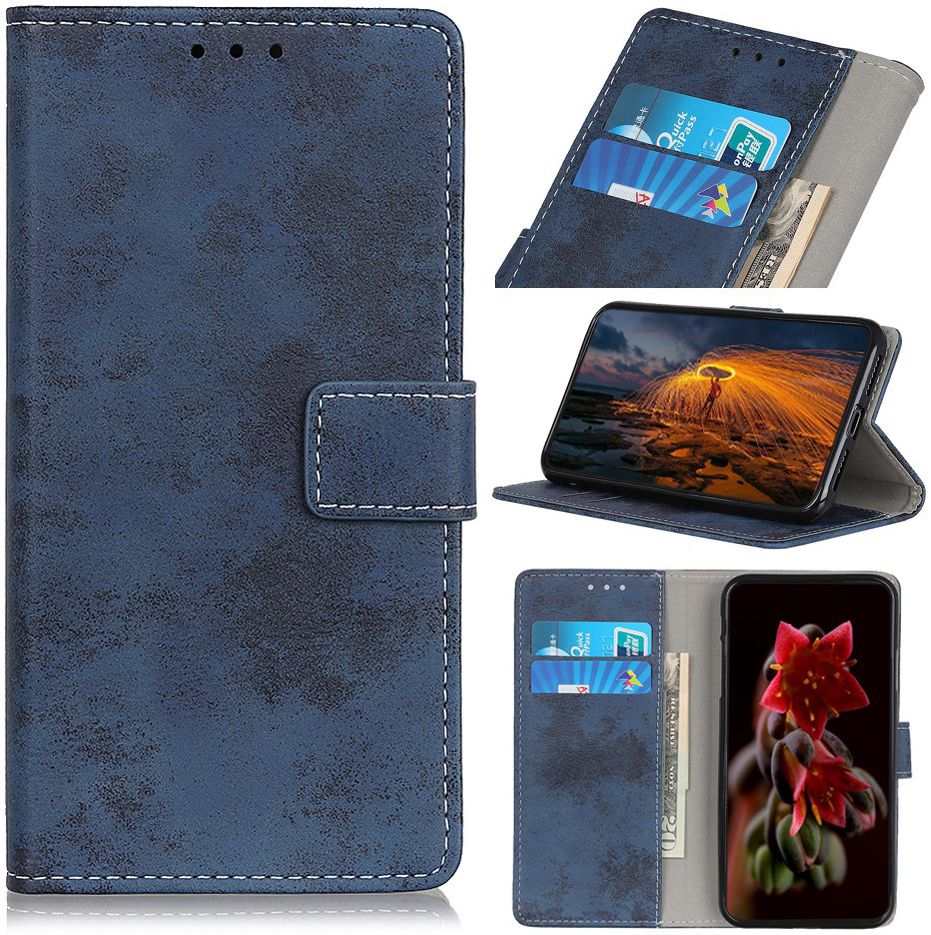 Nokia 4.2 Vintage Portemonnee Hoesje Blauw afbeelding 12