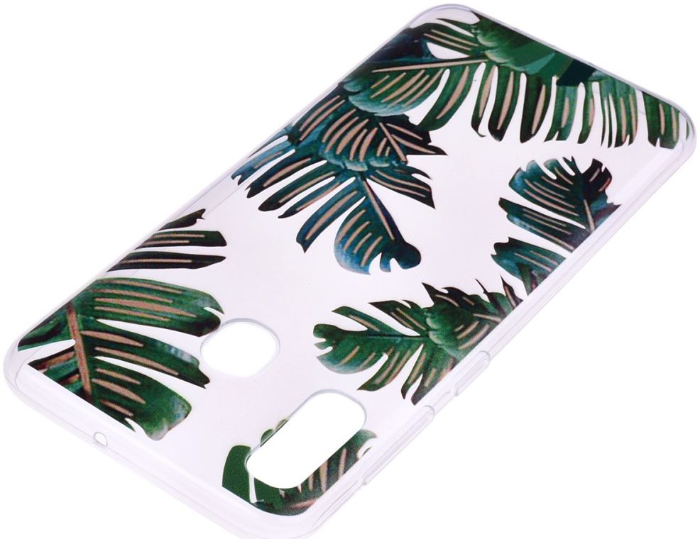 Samsung Galaxy A20e TPU Hoesje met Bladeren Print afbeelding 3