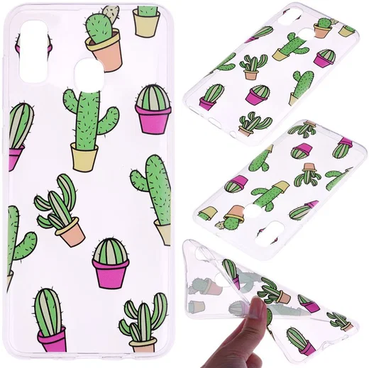 Samsung Galaxy A20e TPU Hoesje met Cactus Print afbeelding 5