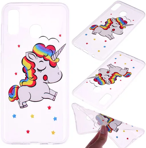 Samsung Galaxy A20e TPU Hoesje met Eenhoorn Print afbeelding 5