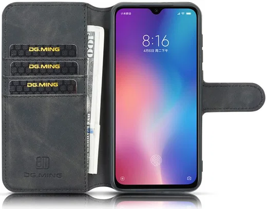 Xiaomi Mi 9 SE Retro Portemonnee Hoesje Zwart afbeelding 2