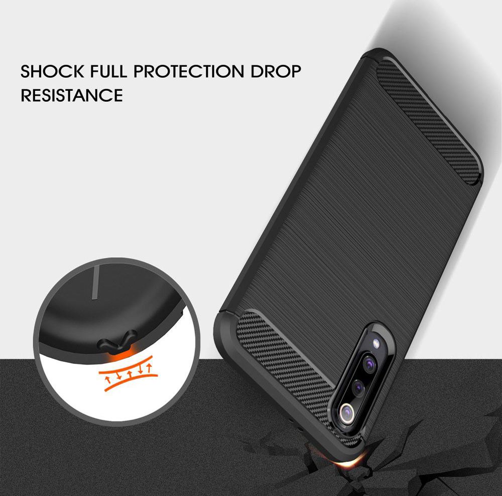 Xiaomi Mi 9 SE Geborsteld TPU Hoesje Zwart afbeelding 2