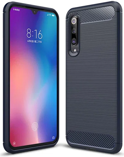 Xiaomi Mi 9 SE Geborsteld TPU Hoesje Blauw afbeelding 1