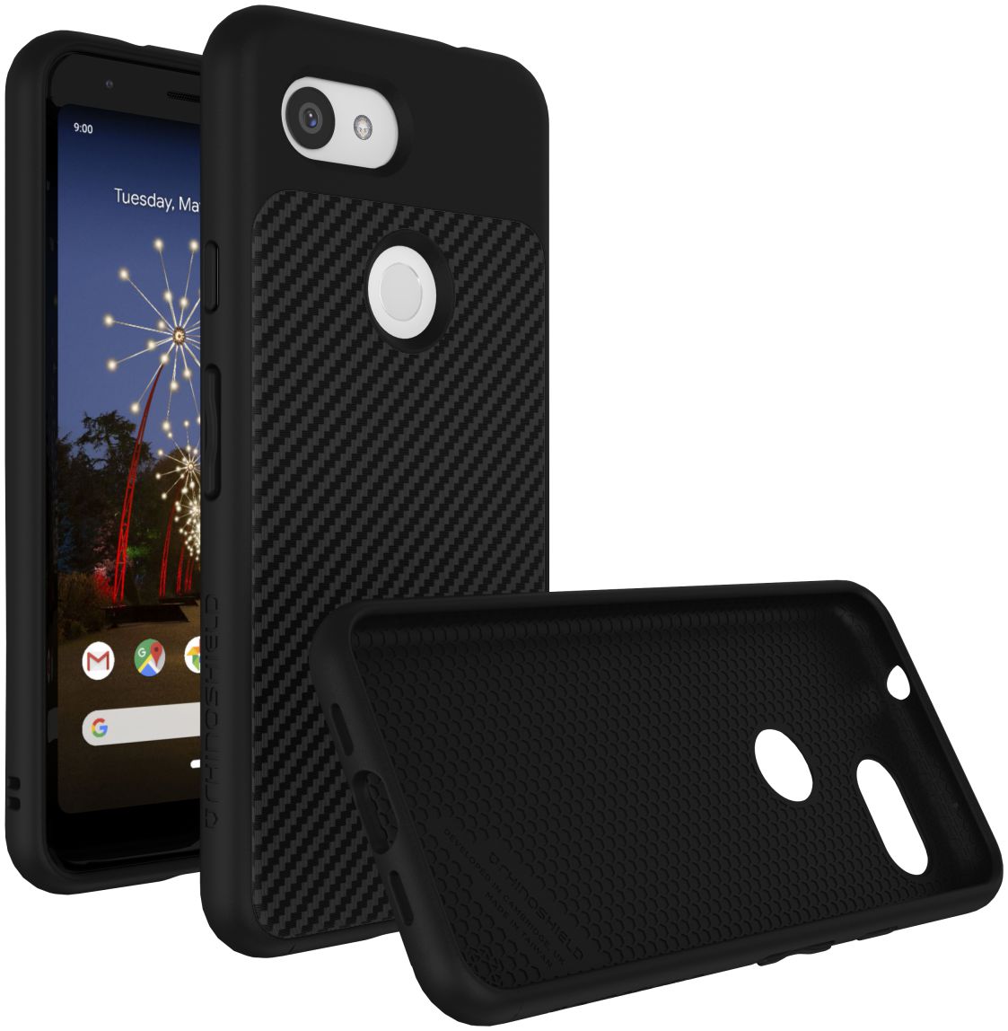 RhinoShield SolidSuit Google Pixel 3A XL Hoesje Carbon Fiber afbeelding 1