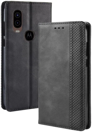 Motorola One Vision Portemonnee Hoesje met Standaard Functie Zwart afbeelding 2
