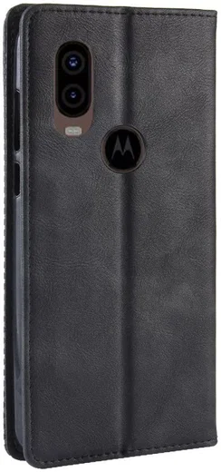 Motorola One Vision Portemonnee Hoesje met Standaard Functie Zwart afbeelding 6