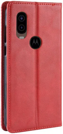 Motorola One Vision Portemonnee Hoesje met Standaard Functie Rood afbeelding 7