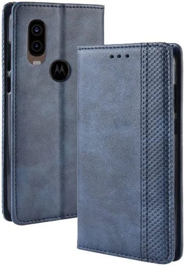 Motorola One Vision Portemonnee Hoesje met Standaard Functie Blauw afbeelding 2