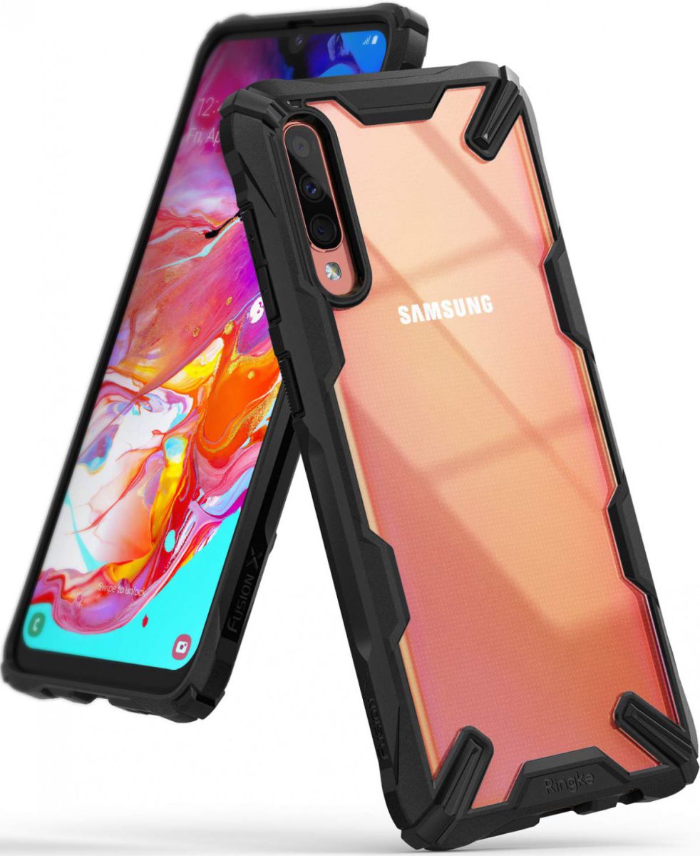 Ringke Fusion X Samsung Galaxy A70 Hoesje Zwart afbeelding 1