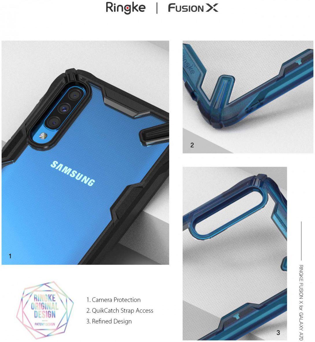 Ringke Fusion X Samsung Galaxy A70 Hoesje Zwart afbeelding 7