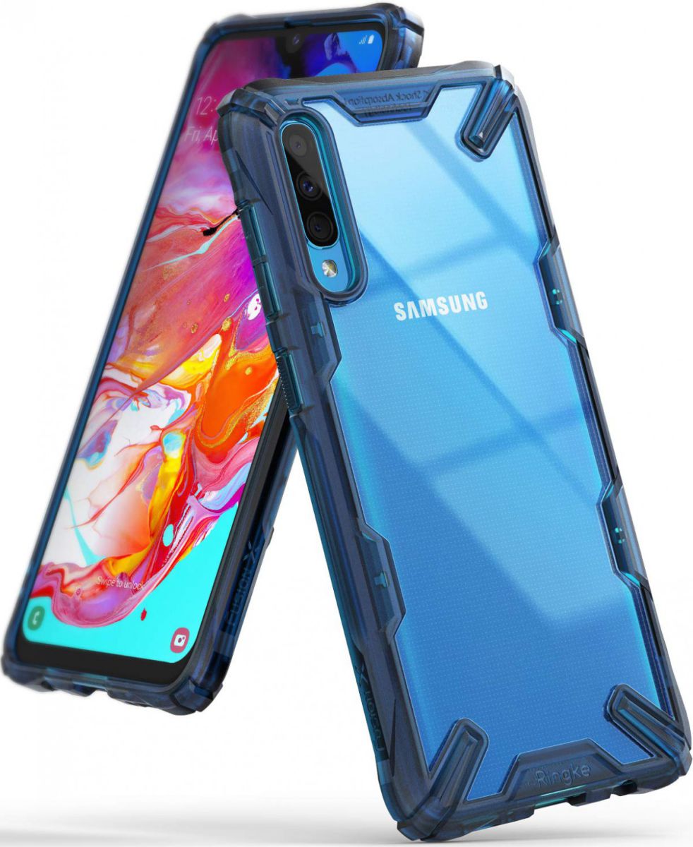 Ringke Fusion X Samsung Galaxy A70 Hoesje Blauw afbeelding 1