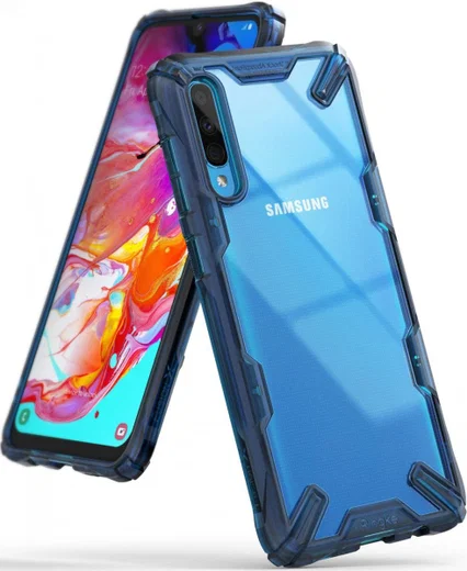 Ringke Fusion X Samsung Galaxy A70 Hoesje Blauw afbeelding 1