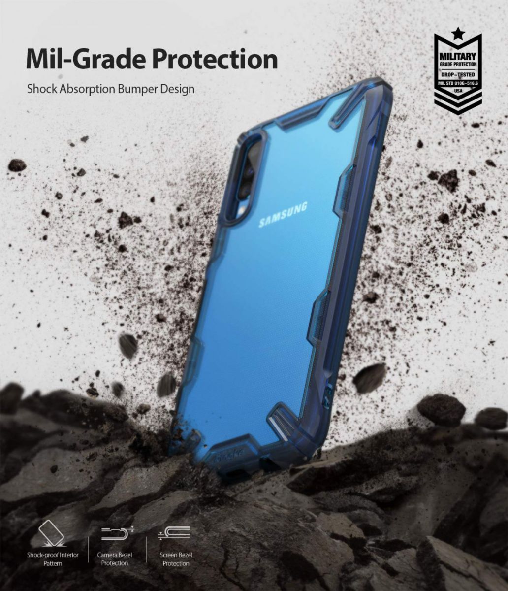 Ringke Fusion X Samsung Galaxy A70 Hoesje Blauw afbeelding 2