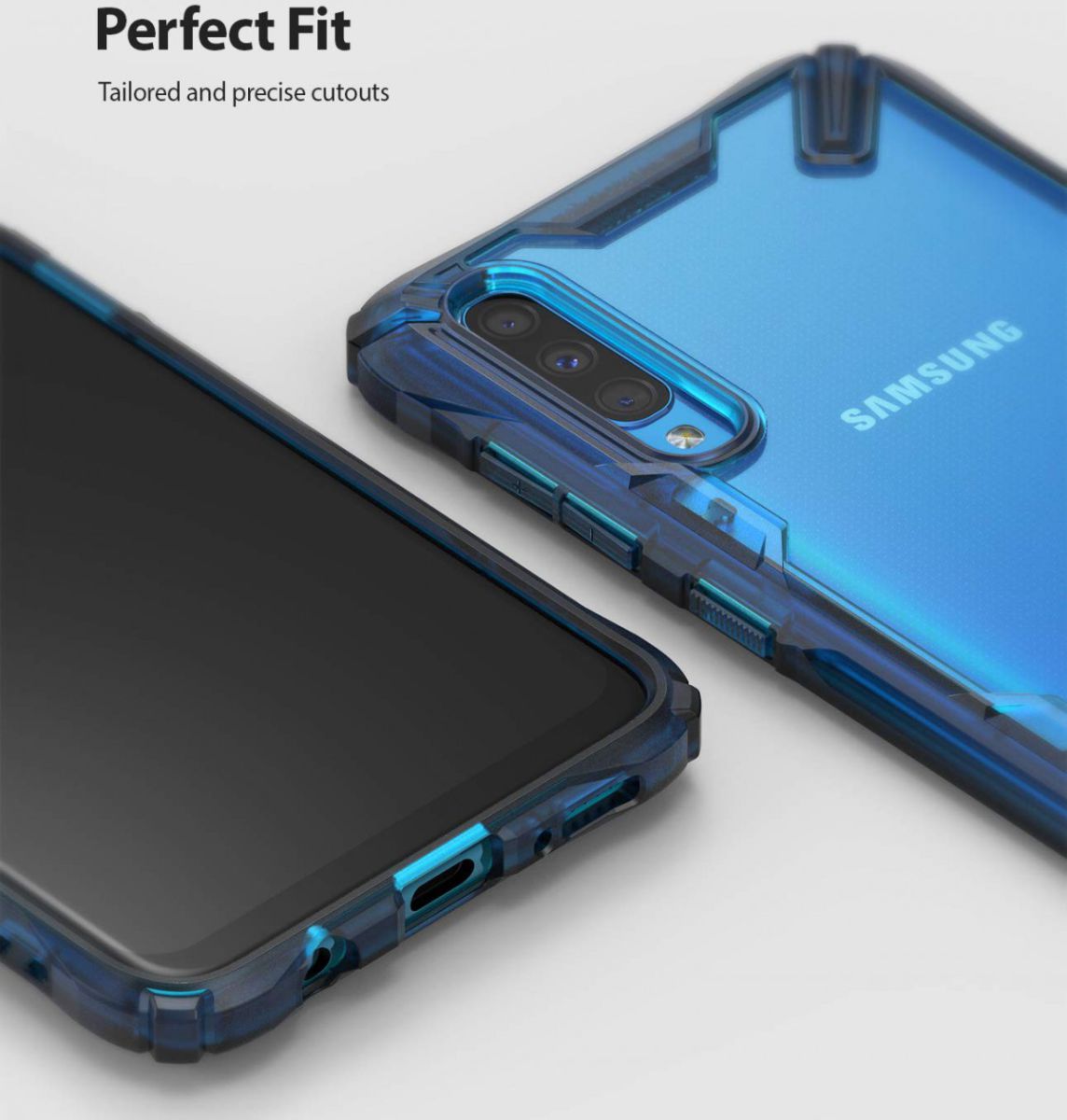 Ringke Fusion X Samsung Galaxy A70 Hoesje Blauw afbeelding 5