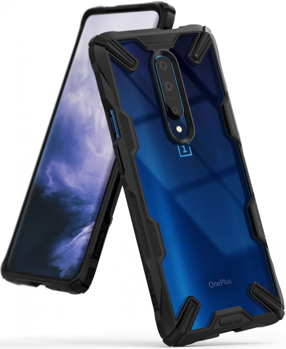 Ringke Fusion X OnePlus 7 Back Cover Hoesje Zwart afbeelding 1