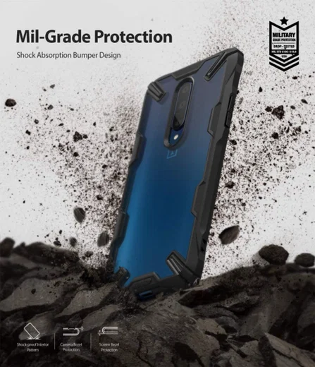 Ringke Fusion X OnePlus 7 Back Cover Hoesje Zwart afbeelding 5