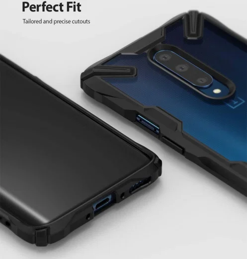 Ringke Fusion X OnePlus 7 Back Cover Hoesje Zwart afbeelding 7