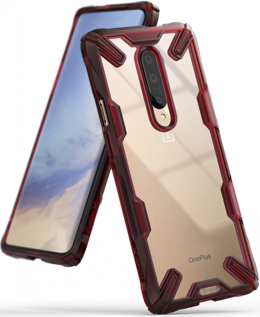 Ringke Fusion X OnePlus 7 Back Cover Hoesje Rood afbeelding 1