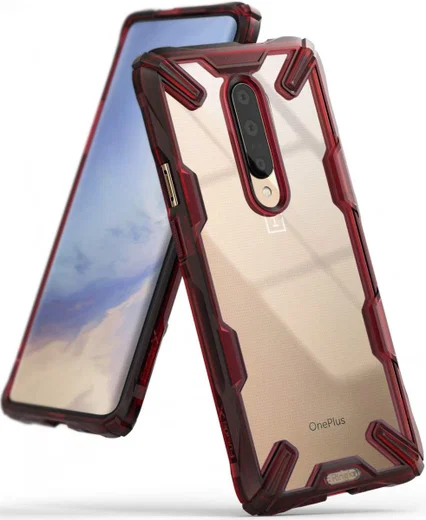 Ringke Fusion X OnePlus 7 Back Cover Hoesje Rood afbeelding 1