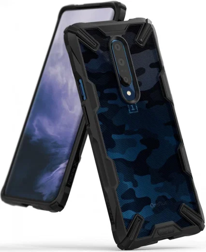 Ringke Fusion X OnePlus 7 Pro Back Cover Hoesje Camo Zwart afbeelding 1