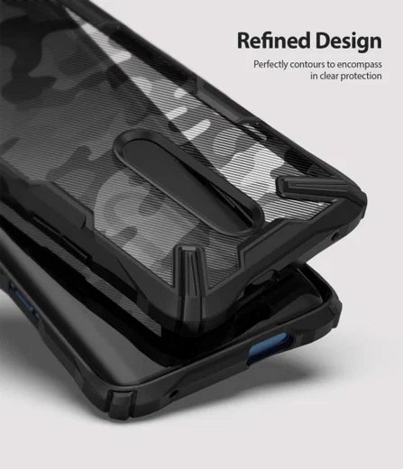 Ringke Fusion X OnePlus 7 Pro Back Cover Hoesje Camo Zwart afbeelding 4