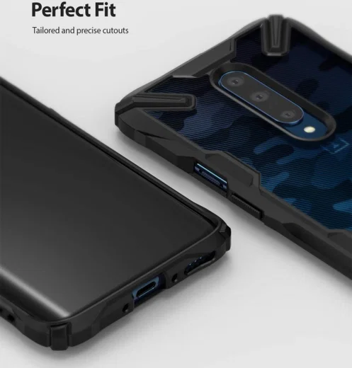 Ringke Fusion X OnePlus 7 Pro Back Cover Hoesje Camo Zwart afbeelding 6