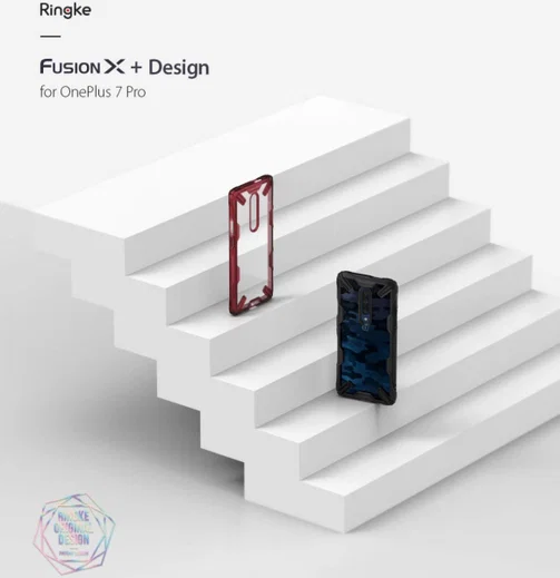 Ringke Fusion X OnePlus 7 Pro Back Cover Hoesje Camo Zwart afbeelding 9