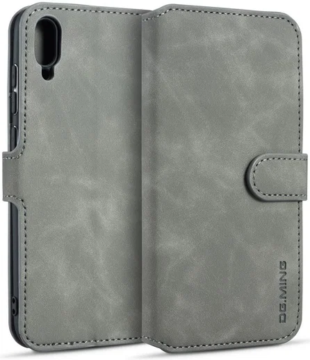 Huawei Y6s / Y6 (2019) Hoesje Retro Portemonnee Grijs afbeelding 1