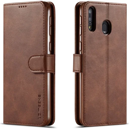 Samsung Galaxy M20 Power Stand Portemonnee Bookcase Hoesje Bruin afbeelding 5