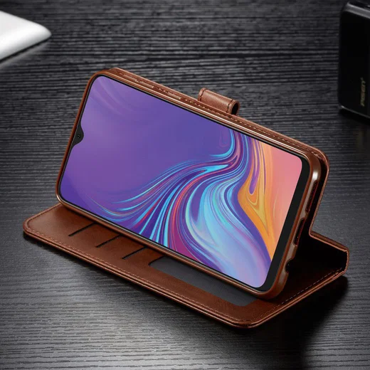 Samsung Galaxy M20 Power Stand Portemonnee Bookcase Hoesje Bruin afbeelding 13