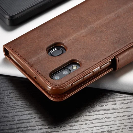 Samsung Galaxy M20 Power Stand Portemonnee Bookcase Hoesje Bruin afbeelding 16