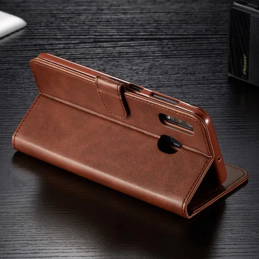 Samsung Galaxy A40 Stand Portemonnee Bookcase Hoesje Donkerbruin afbeelding 14