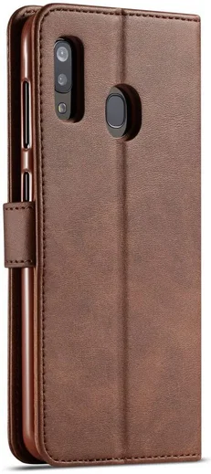 Samsung Galaxy A40 Stand Portemonnee Bookcase Hoesje Donkerbruin afbeelding 1
