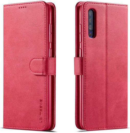 Samsung Galaxy A70 Stand Portemonnee Bookcase Hoesje Rood afbeelding 2