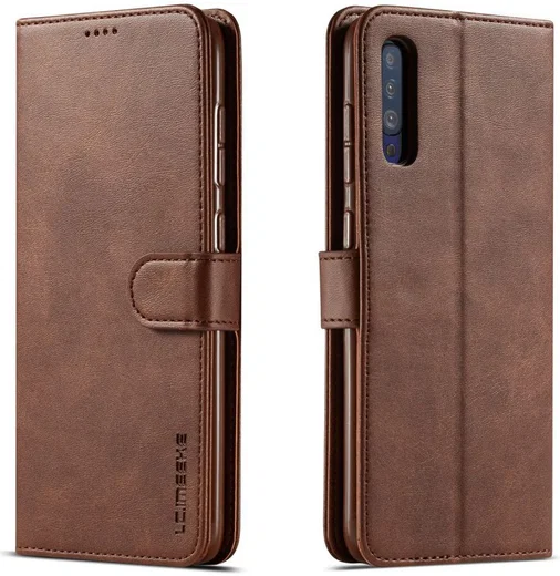 Samsung Galaxy A70 Stand Portemonnee Bookcase Hoesje Donkerbruin afbeelding 7