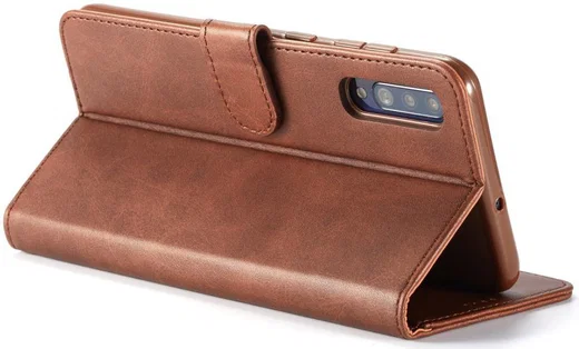 Samsung Galaxy A70 Stand Portemonnee Bookcase Hoesje Donkerbruin afbeelding 9