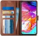 Samsung Galaxy A70 Stand Portemonnee Bookcase Hoesje Donkerbruin afbeelding 2