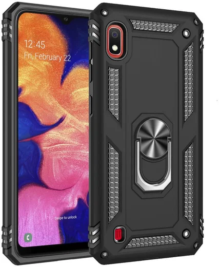 Samsung Galaxy A10 Hybride Hoesje met Kickstand Zwart afbeelding 1