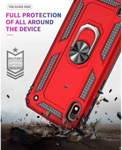 Samsung Galaxy A10 Hybride Hoesje met Kickstand Zwart afbeelding 2