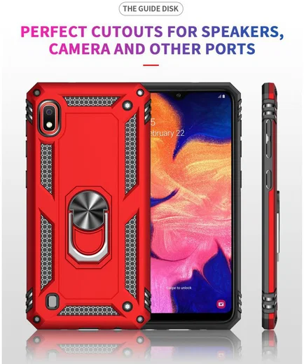 Samsung Galaxy A10 Hybride Hoesje met Kickstand Zwart afbeelding 3