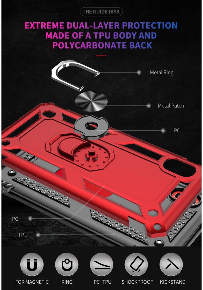 Samsung Galaxy A10 Hybride Hoesje met Kickstand Zwart afbeelding 7